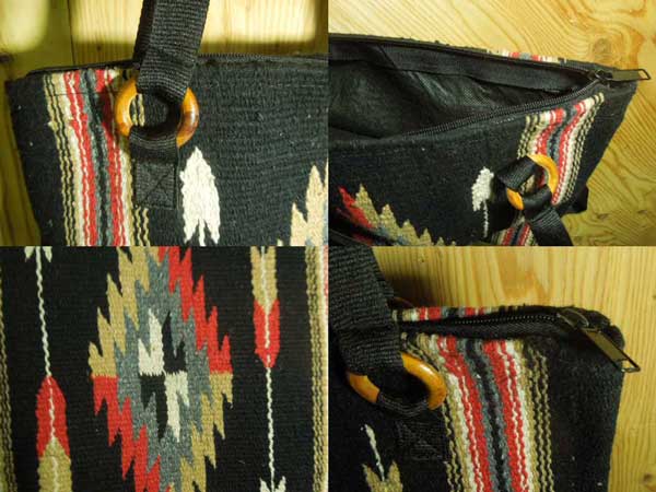 新品 Native チマヨ柄のトートバック、Tote Bag Black