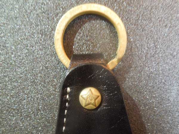 KC's Leather Craft 栃木レザー×真鍮製のShoe Horn Key Holder、靴ベラ キーホルダー Black