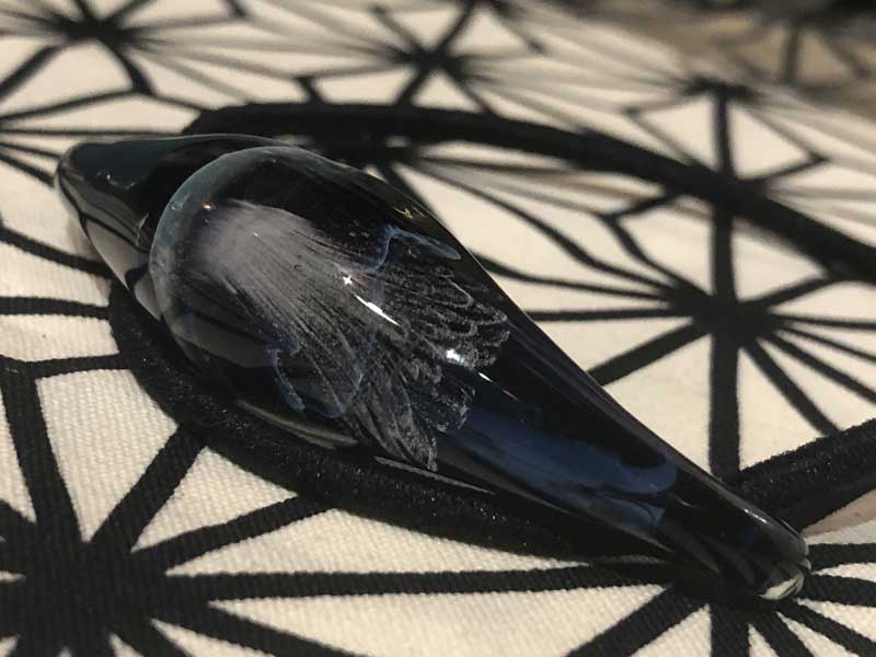 麻覇王 マホオ Jellyfish クラゲ ヘアゴム O-483 Pyrex Glass を使用したアートガラスのアクセサリー