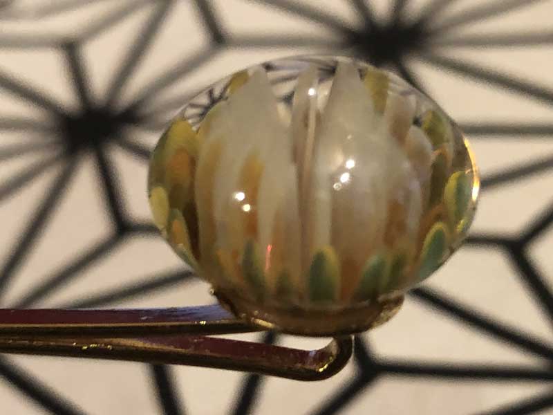 麻覇王 マホオ ファナヘアピンO-477 Pyrex Glass を使用したアートガラスのアクセサリー