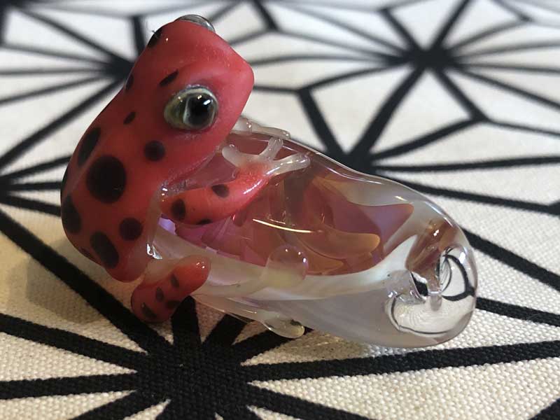 ���e�� �}�z�I Frog �^ x �t�@�i �y���_���g N-2912 �R�t�� Pyrex Glass ���g�p�����A�[�g�K���X�̃l�b�N���X