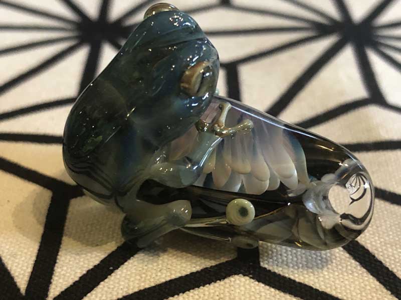 ���e�� �}�z�I Frog �^ x �t�@�i �y���_���g N-2959 �R�t�� Pyrex Glass �g�p�̃A�[�g�K���X�̃l�b�N���X