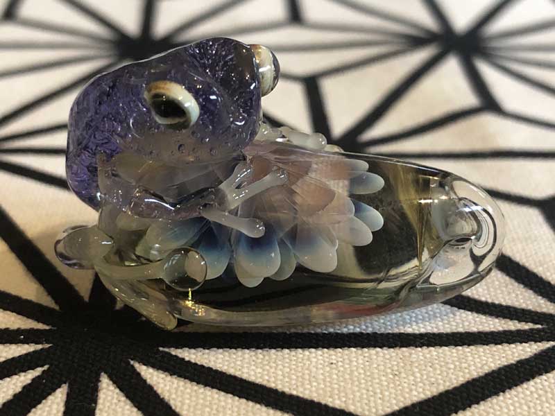 ���e�� �}�z�I Frog �^ x �t�@�i �y���_���g N-2971 �R�t�� Pyrex Glass ���g�p�����A�[�g�K���X�̃l�b�N���X