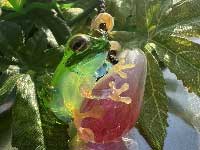 ���e�� �}�z�I Frog �^ x �t�@�i �y���_���g N-3315 �R�t�� Pyrex Glass ���g�p�����A�[�g�K���X�̃l�b�N���X