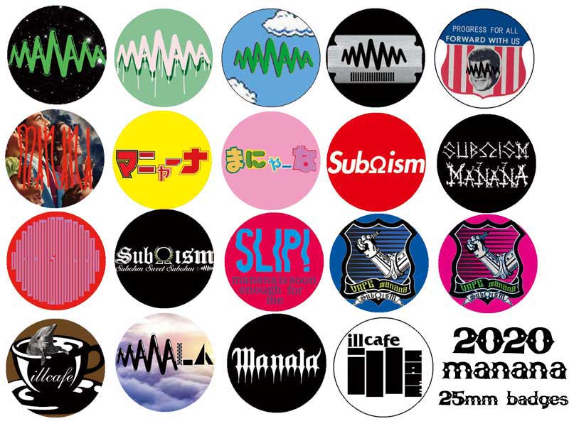 2020's manana/Sub��ism/ill cafe/manala/MAXFREEMAN 25mm  �}�j���[�i �I���W�i�� �ʃo�b�`