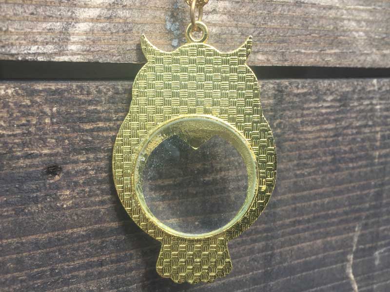 Vintage Owl Loupe Necklace�A�r���e�[�W 1�_���@�t�N���E�^�� ���[�y�l�b�N���X
