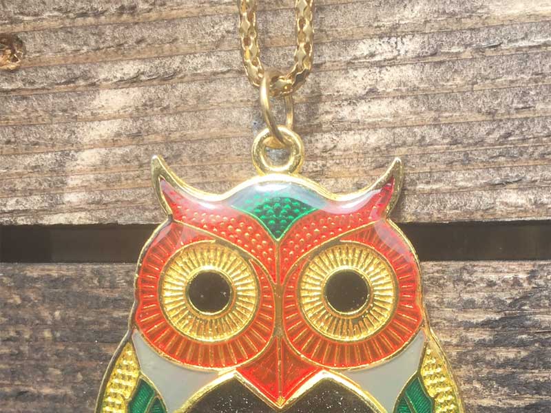 Vintage Owl Loupe Necklace�A�r���e�[�W 1�_���@�t�N���E�^�� ���[�y�l�b�N���X