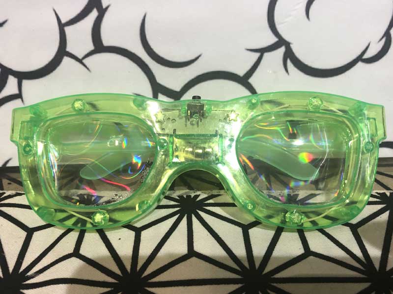 サイケデリックな3D サングラス、3D Sunglass、ホログラムサングラス、フラッシュライト サングラス