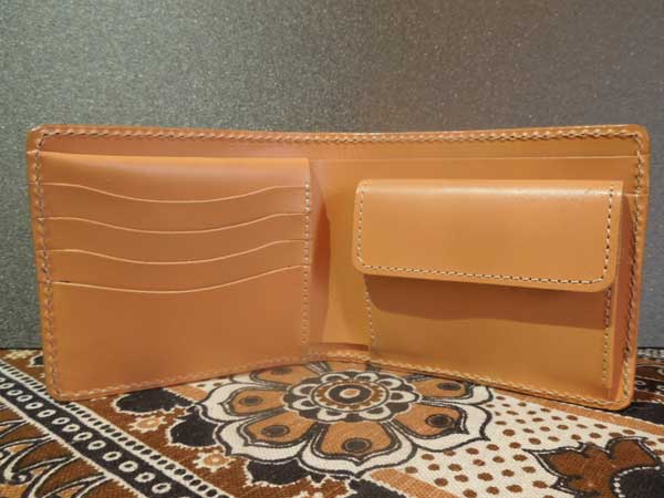 KC's Leather Craft 象革の二つ折りの財布 ビルフォールド Santa Fe Elephant Wallet グレー