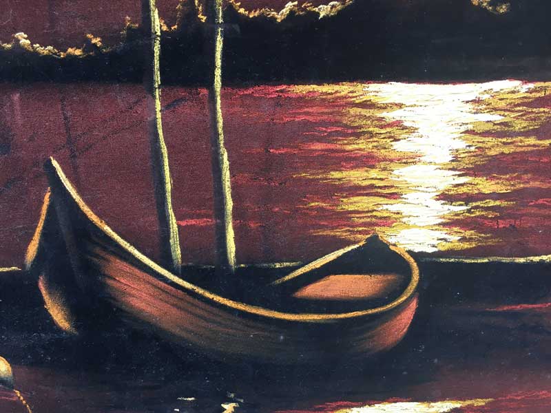 Vintage Air Brush Art �r���e�[�W�@�����[�W�T�C�Y �쉈���̑D�ƃW�����O���̃G�A�u���V�A�[�g