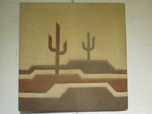 Vintage Fabric Art Cactus�A�r���e�[�W�@�T�{�e���̃t�@�u���b�N�A�[�g