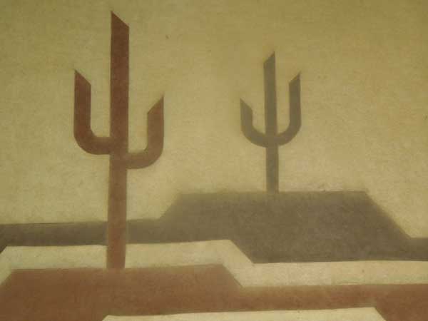 Vintage Fabric Art Cactus�A�r���e�[�W�@�T�{�e���̃t�@�u���b�N�A�[�g