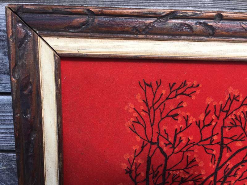 Vintage Red Felt Art �r���e�[�W�@�Ԃ��t�G���g�̗[���̃A�[�g