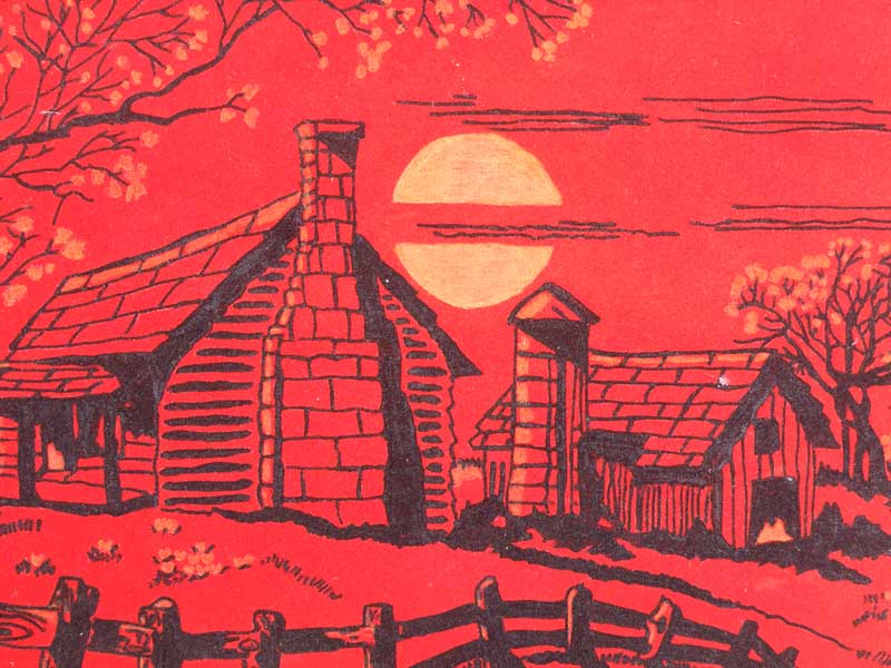 Vintage Red Felt Art �r���e�[�W�@�Ԃ��t�G���g�̗[���̃A�[�g