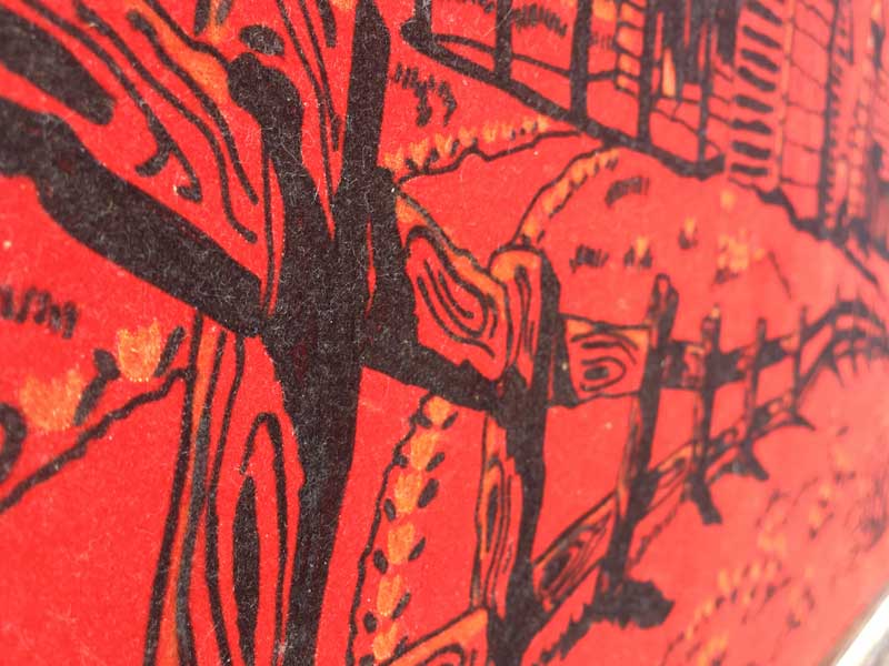 Vintage Red Felt Art �r���e�[�W�@�Ԃ��t�G���g�̗[���̃A�[�g