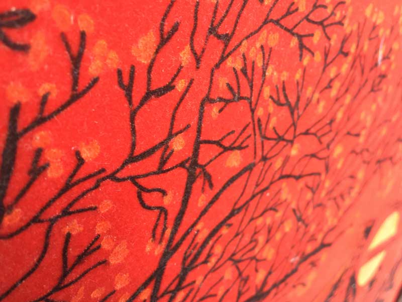 Vintage Red Felt Art �r���e�[�W�@�Ԃ��t�G���g�̗[���̃A�[�g