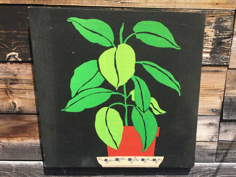 Vintage Green Plant Fabric Art�A�r���e�[�W �O���[���v�����g �t�@�u���b�N�A�[�g