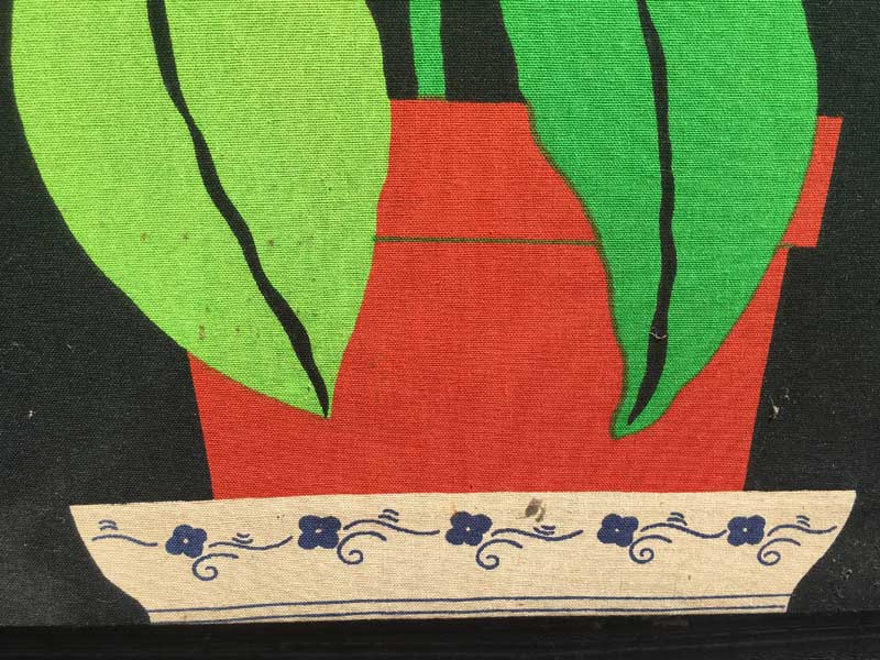 Vintage Green Plant Fabric Art�A�r���e�[�W �O���[���v�����g �t�@�u���b�N�A�[�g