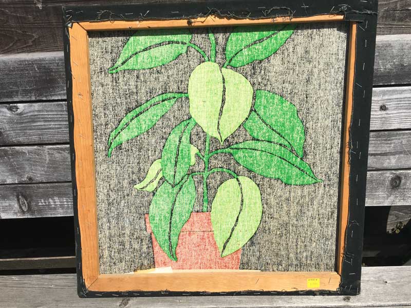 Vintage Green Plant Fabric Art�A�r���e�[�W �O���[���v�����g �t�@�u���b�N�A�[�g