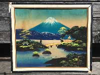 1957's Vintage Mount FUJI、1957年 富士山のアクリル絵画の日本画