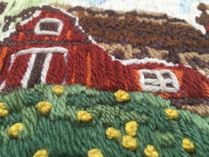 Vintage Used Needle Craft Art�AHome�@Wall Deco �j�[�h���N���t�g ��|�A�[�g �c�ɂ̉Ƃ̃E�H�[���f�R