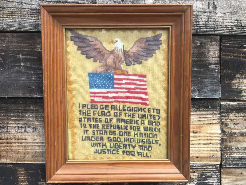 Vintage Used Needle Craft Art/Pledge of Allegiance �A�����J���O�� �����̐����̃j�[�h���E�N���t�g�E�A�[�g 