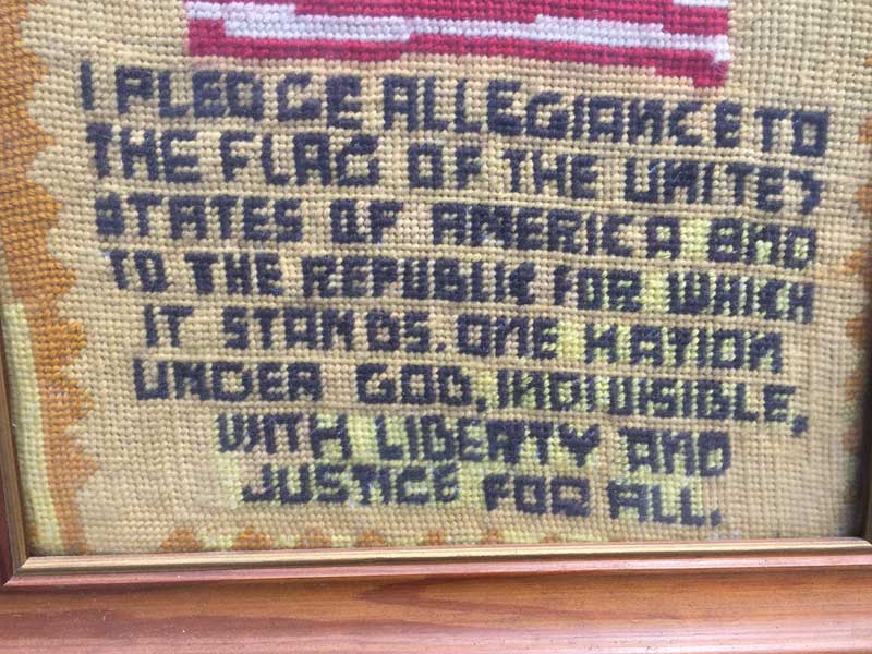 Vintage Used Needle Craft Art/Pledge of Allegiance �A�����J���O�� �����̐����̃j�[�h���E�N���t�g�E�A�[�g