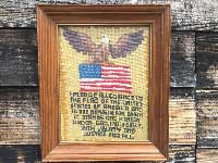 Vintage Used Needle Craft Art/Pledge of Allegiance アメリカ合衆国 忠誠の誓いのニードル・クラフト・アート