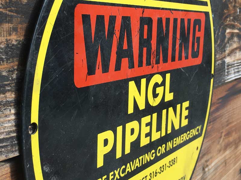 Vintage Warning NGL pipeline sign ビンテージ ホーロー製 NGLパイプラインの看板