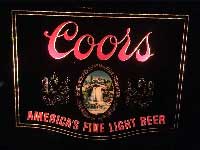 Vintage Pub Mirror Coors American's Fine Light Beer 、ビンテージ クアーズの電飾パブミラー