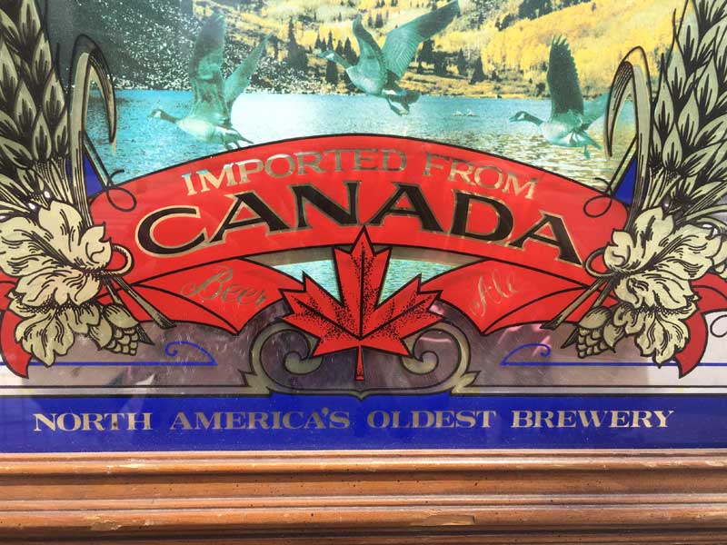 Vintage Pub Mirror MOLSON CANADA NORTH AMERIA'S OLDEST BREWERYAre[W pu~[