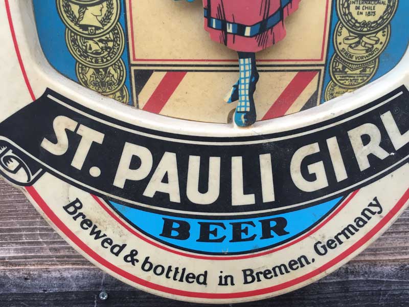 Vintage Pub Mirror ST. PAULI GIRL BEER �r���e�[�W �Z���g�p�E���K�[���r�[���̃p�u�~���[