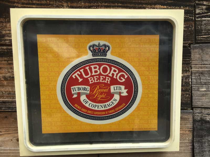Vintage Pub Mirror TUBORG BEER 、ビンテージ ツボルグの電飾パブミラー