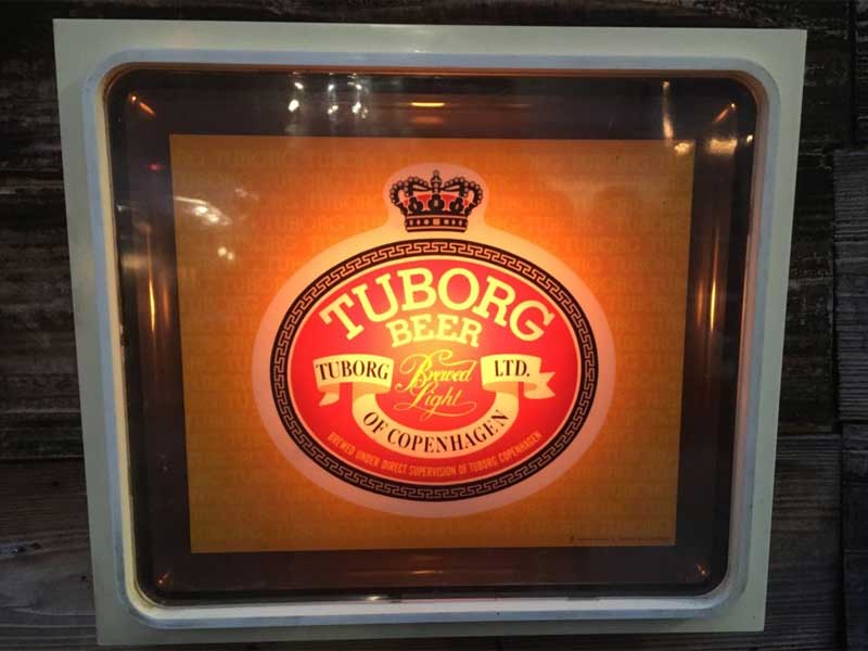 Vintage Pub Mirror TUBORG BEER 、ビンテージ ツボルグの電飾パブミラー