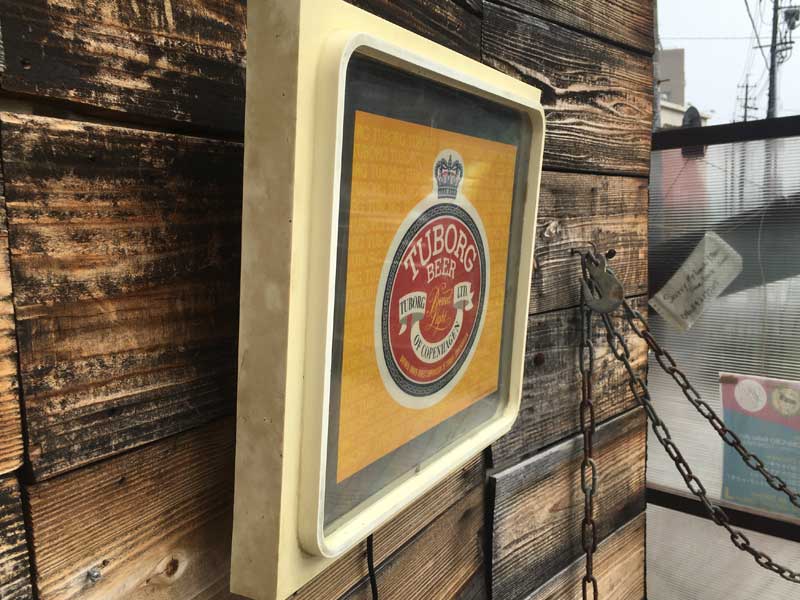Vintage Pub Mirror TUBORG BEER 、ビンテージ ツボルグの電飾パブミラー