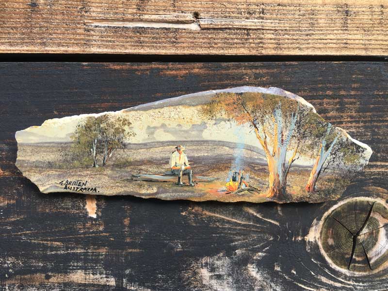 Antique�AVintage Handpaint SandStone Art�A�r���e�[�W �X�g�[�� �A�[�g�A�V�R�΂̎菑���̃A�[�g