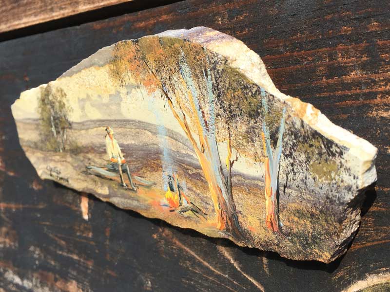 Antique�AVintage Handpaint SandStone Art�A�r���e�[�W �X�g�[�� �A�[�g�A�V�R�΂̎菑���̃A�[�g