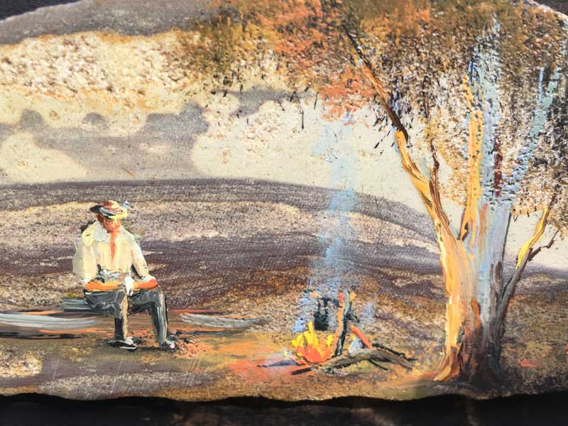 Antique�AVintage Handpaint SandStone Art�A�r���e�[�W �X�g�[�� �A�[�g�A�V�R�΂̎菑���̃A�[�g