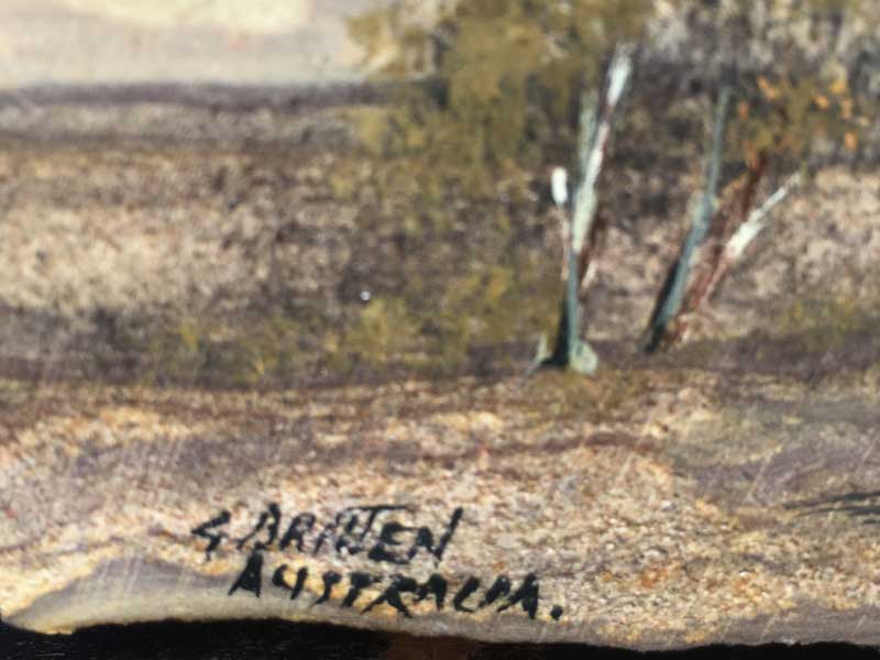 Antique�AVintage Handpaint SandStone Art�A�r���e�[�W �X�g�[�� �A�[�g�A�V�R�΂̎菑���̃A�[�g