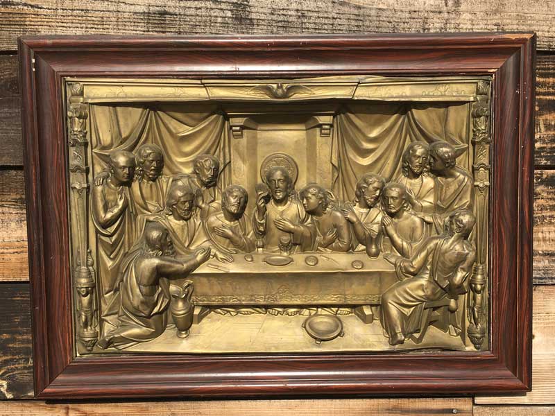 Vintage Wall Deco Art The Last Supper ビンテージ ウォールデコ 立体的な最後の晩餐