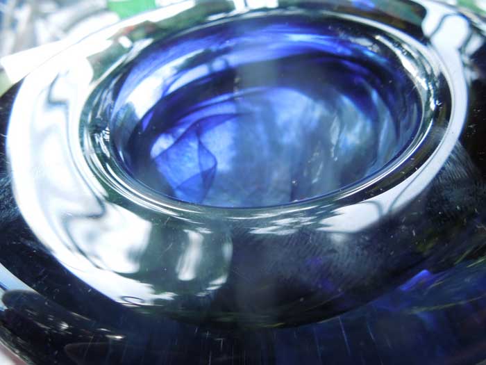 Vintage Crystal Glass Ashtray/�r���e�[�W�@�N���X�^���K���X�D�M�@Heavy Purple �L�����h���z���_�[