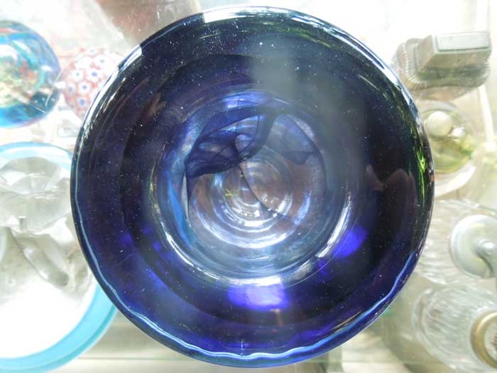 Vintage Crystal Glass Ashtray/�r���e�[�W�@�N���X�^���K���X�D�M�@Heavy Purple �L�����h���z���_�[