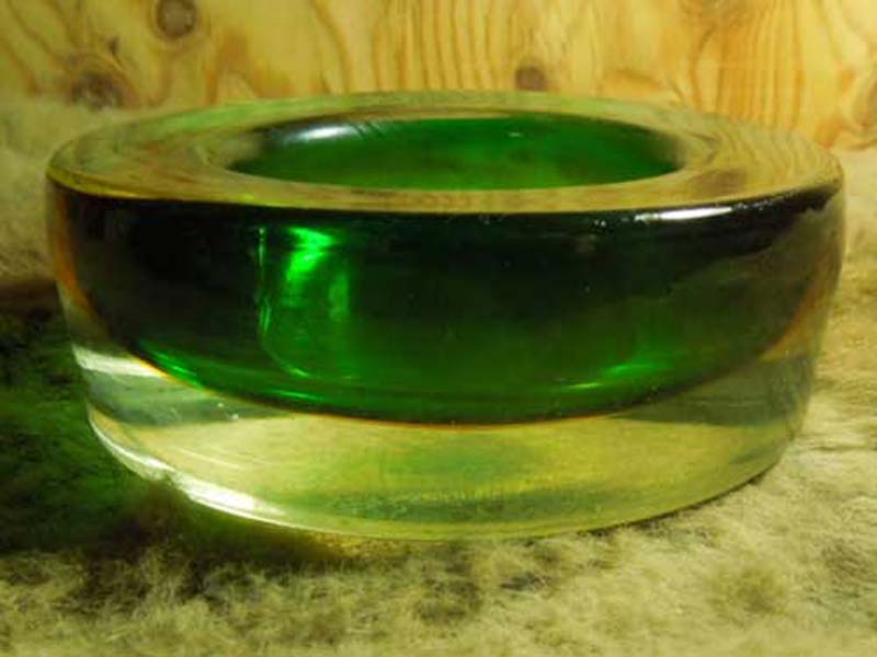 Antique Crystal Glass Ashtray(�A���e�B�[�N �N���X�^�� �K���X �A�V���g���C) �N���A�~�O���[���~�I�����W