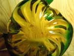 Antique Murano Glass Ashtray (アンティーク ムラノ ガラス アシュトレイ) 緑×オレンジ グラデーション