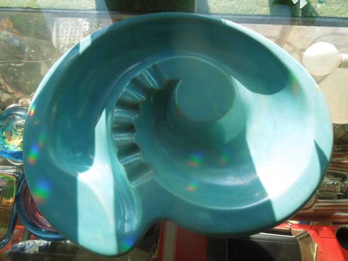 Vintage Pottery Turquoise Ashtray/�r���e�[�W ���퐻�̃^�[�R�C�Y�F�̊D�M