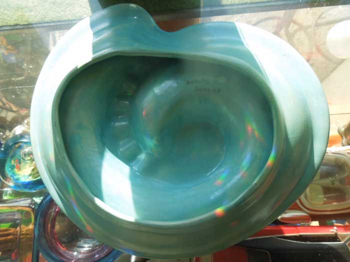Vintage Pottery Turquoise Ashtray/�r���e�[�W ���퐻�̃^�[�R�C�Y�F�̊D�M