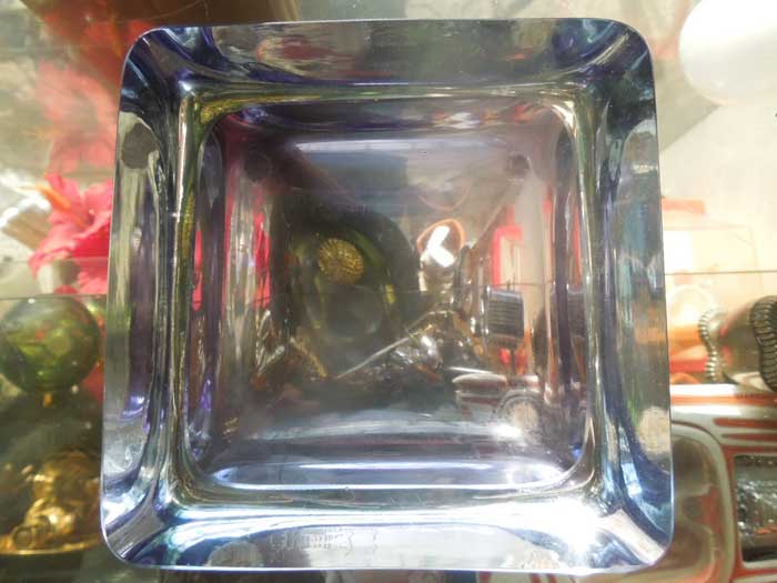 Antique Crystal Glass Ashtray/�A���e�B�[�N�@�N���X�^���K���X�D�M Smoke x Purple