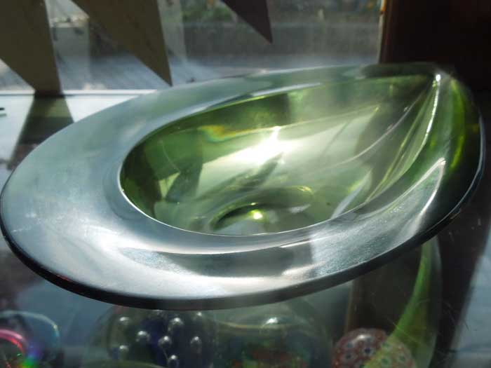Vintage TearDrop Ashtray/�r���e�[�W�@�܌^�A���[�t�^�̃K���X���̊D�M�A�g���C