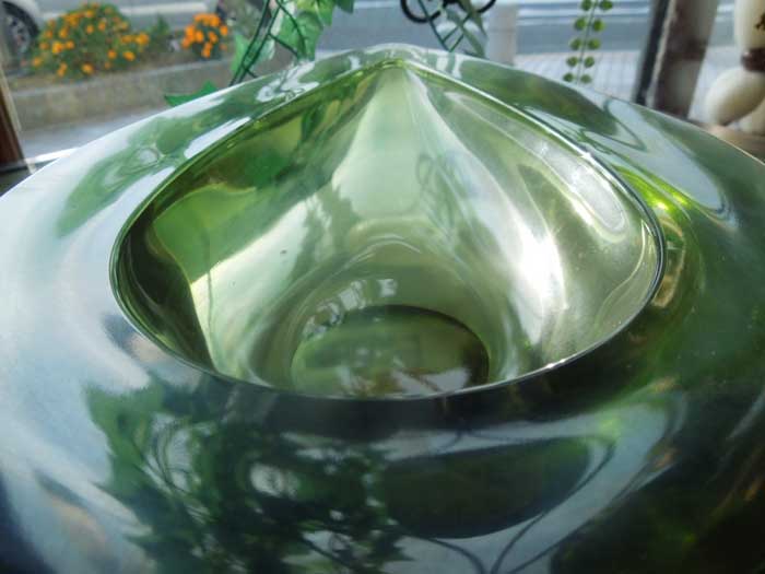 Vintage TearDrop Ashtray/�r���e�[�W�@�܌^�A���[�t�^�̃K���X���̊D�M�A�g���C