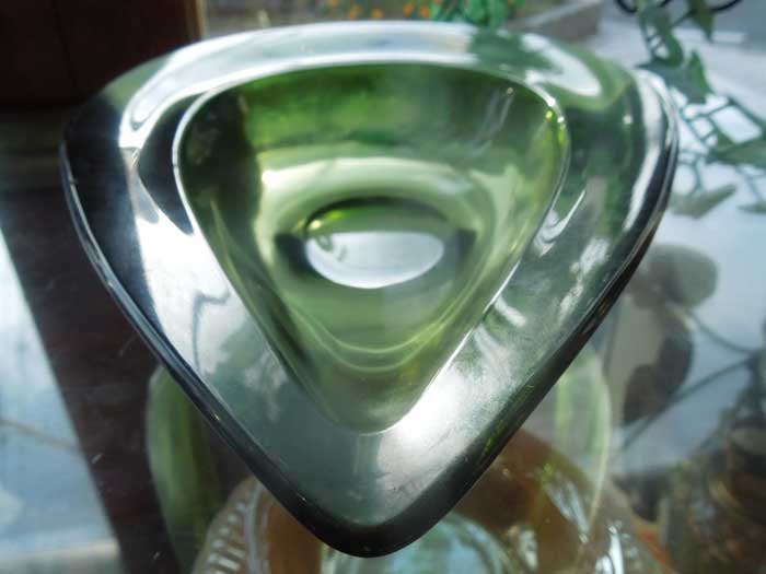 Vintage TearDrop Ashtray/�r���e�[�W�@�܌^�A���[�t�^�̃K���X���̊D�M�A�g���C